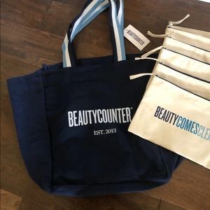 beautycounter canvas tote bag & canva pouch